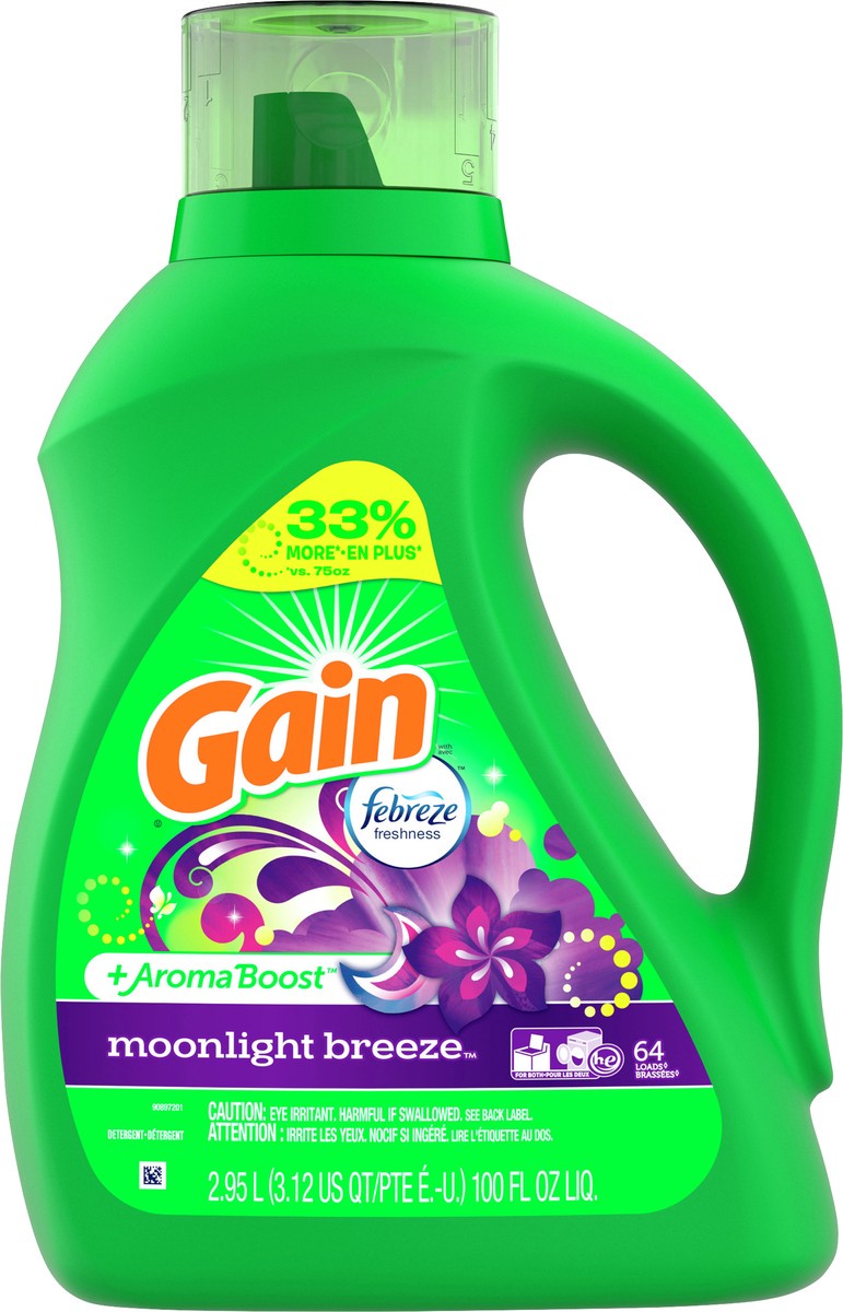 slide 1 of 3, Gain + Aroma Boost With Febreze Freshness Moonlight Breeze Detergent 2.95 lt, 2.95 liter