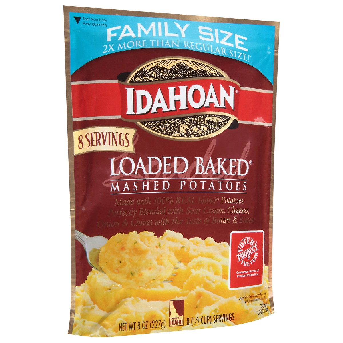slide 5 of 13, Idahoan Family Size Loaded Baked Mashed Potatoes, 8 oz