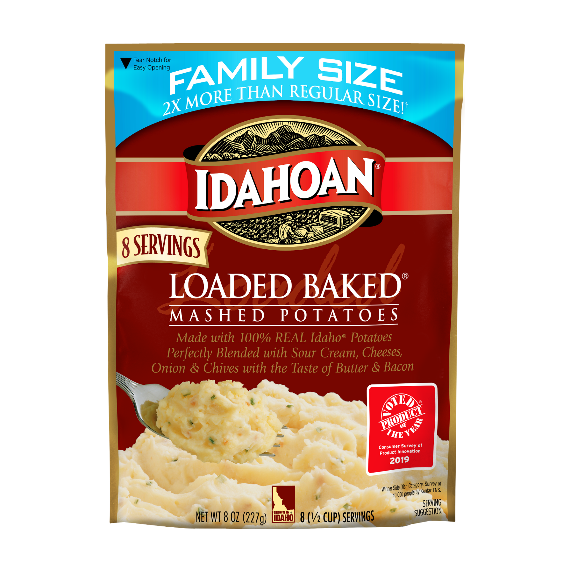 slide 1 of 1, Idahoan Family Size Loaded Baked Mashed Potatoes, 8 oz