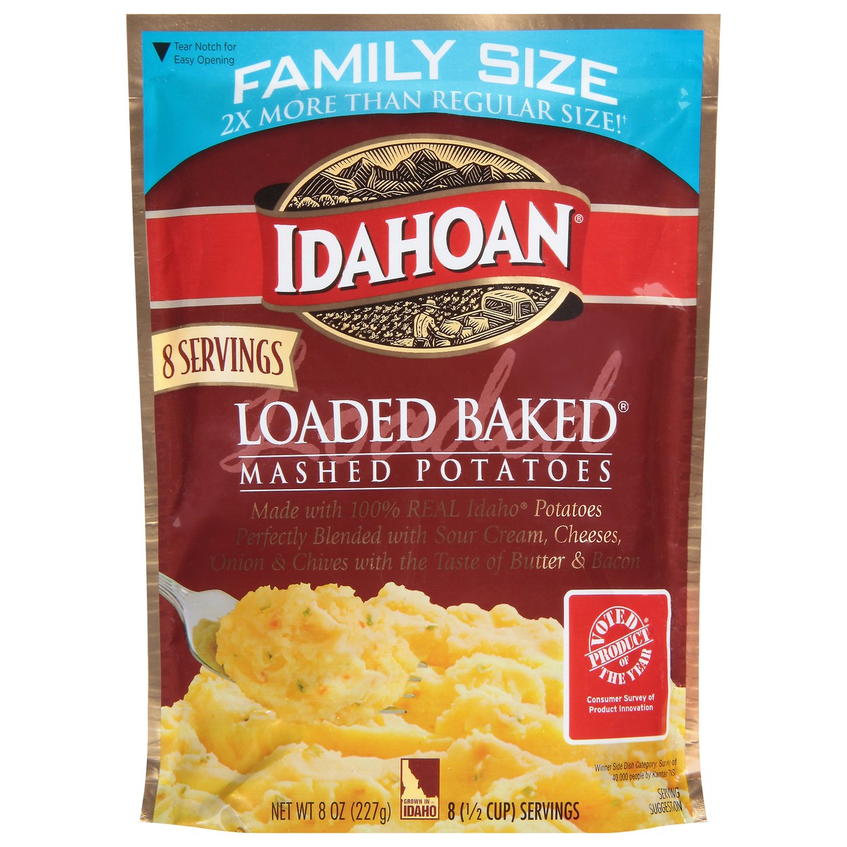 slide 8 of 13, Idahoan Family Size Loaded Baked Mashed Potatoes, 8 oz