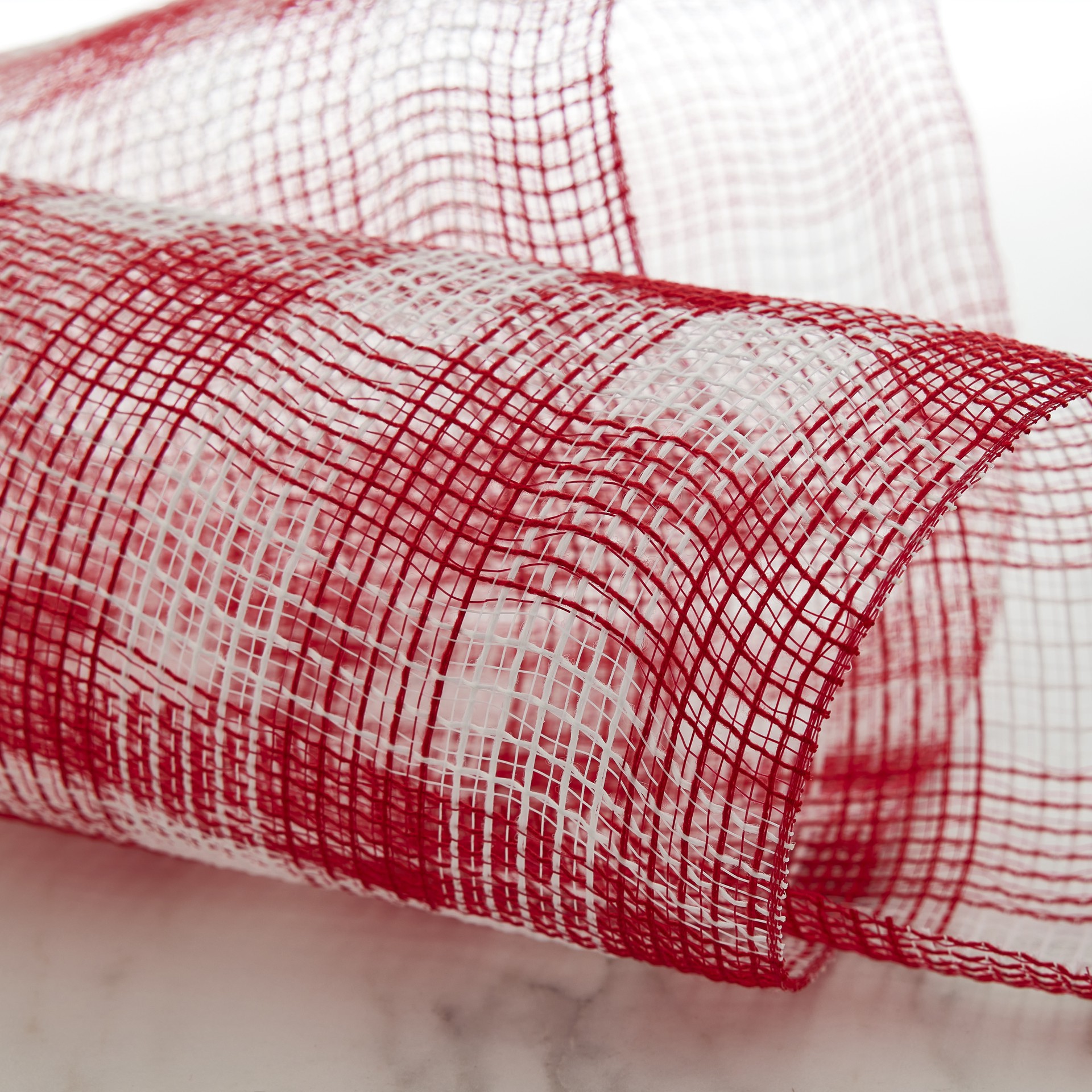 slide 2 of 3, 10" X 19ft. Red & White Buffalo Check Mesh By Celebrate It, 10 in x 19 ft
