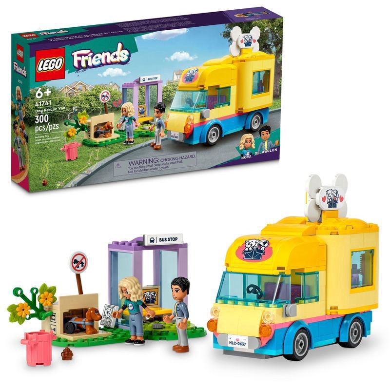 slide 1 of 6, LEGO Friends Dog Rescue Van Pet Puppy Animal Playset 41741, 300 ct