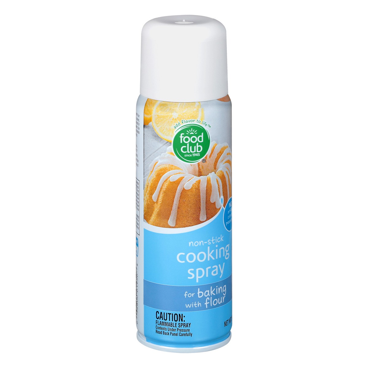 slide 2 of 10, Food Club No-stick Cooking Spray For Baking With Flour, 5 oz