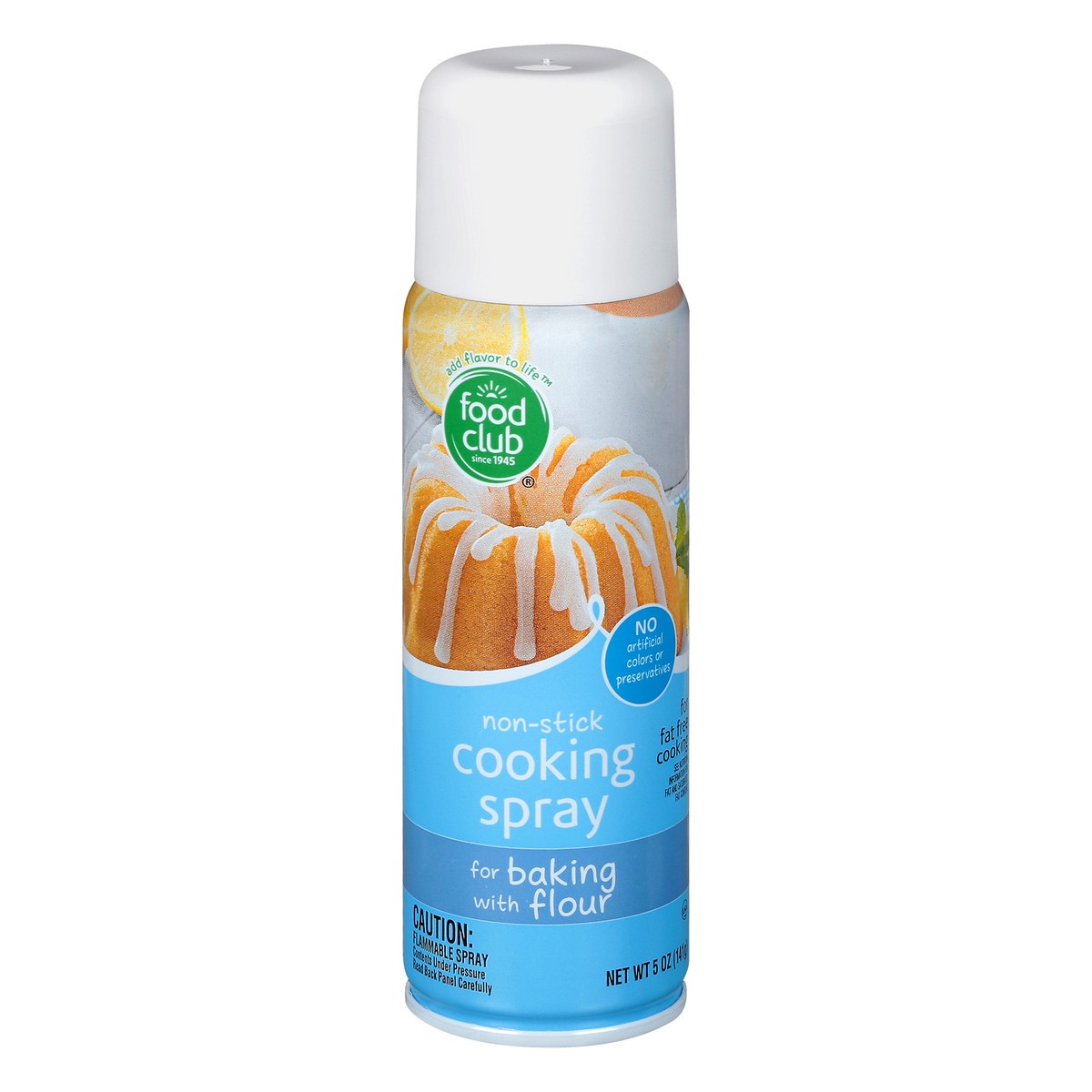 slide 1 of 10, Food Club No-stick Cooking Spray For Baking With Flour, 5 oz