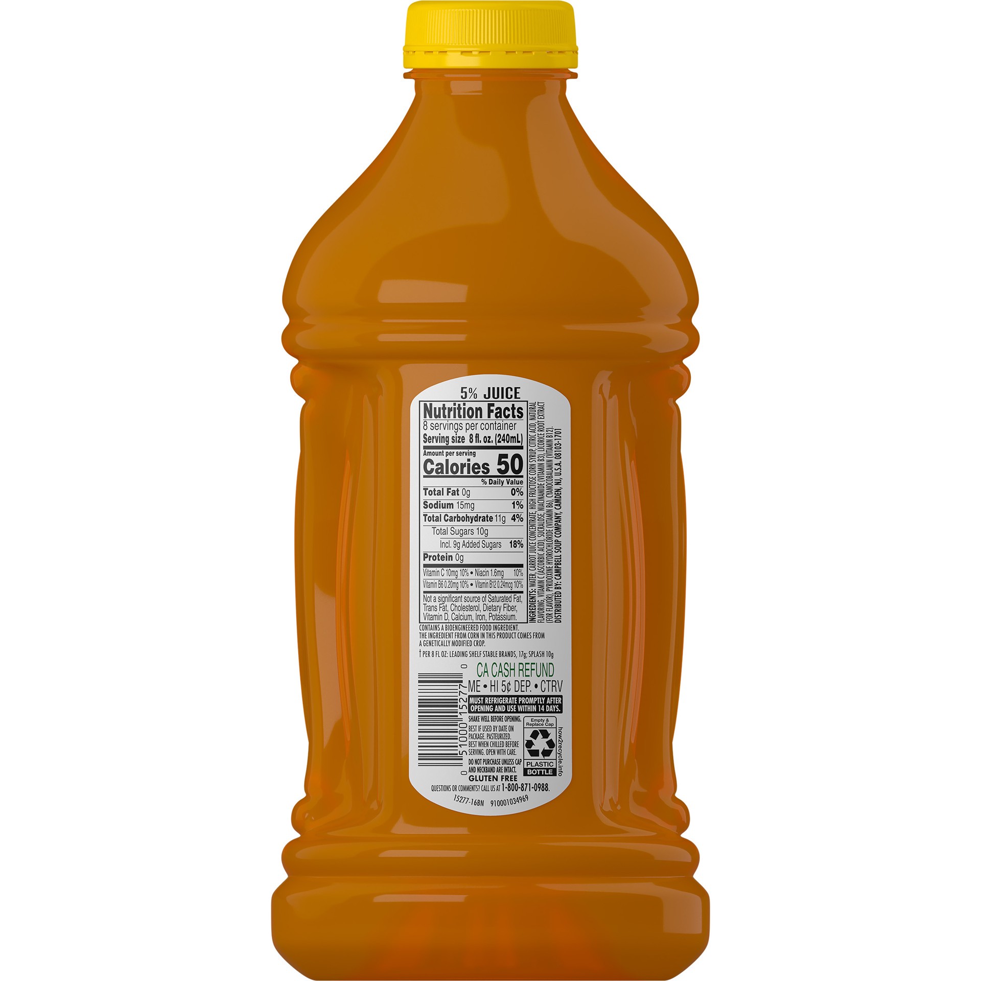 slide 4 of 5, V8 Splash Mango Peach Flavored Juice Beverage, 64 fl oz Bottle, 