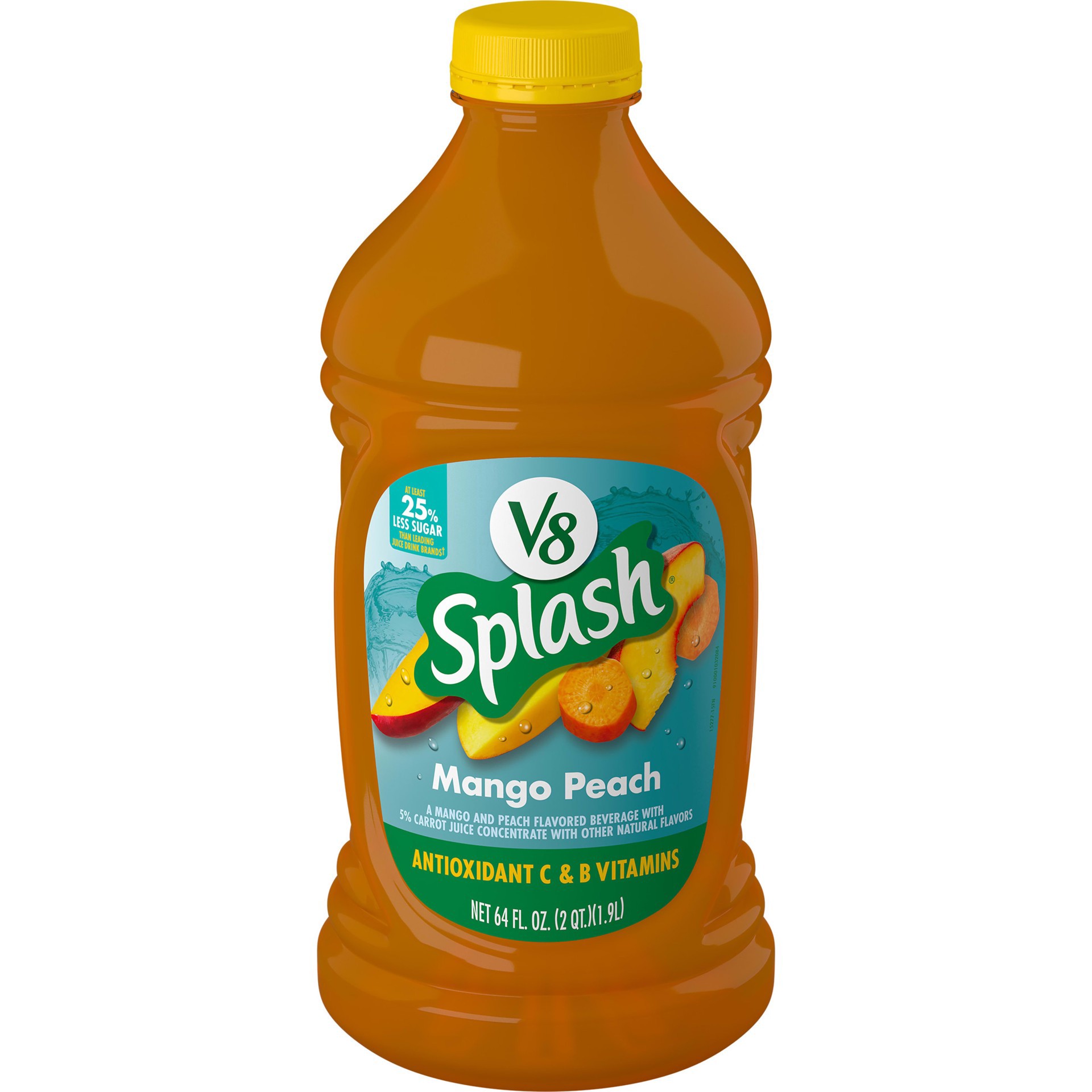 slide 1 of 5, V8 Splash Mango Peach Flavored Juice Beverage, 64 fl oz Bottle, 