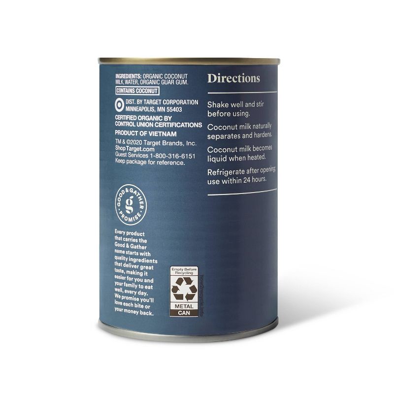 slide 2 of 4, Organic Coconut Milk - 13.5oz - Good & Gather™, 13.5 oz
