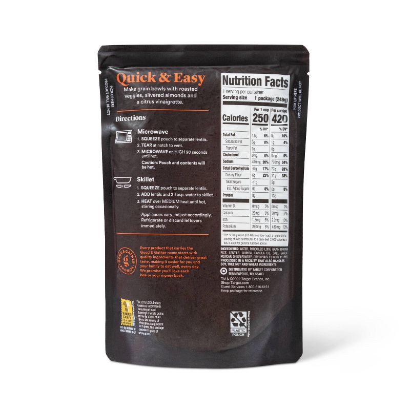 slide 3 of 4, 90 Second Whole Grain Blend with Brown Rice, Lentils & Quinoa - 8.8oz - Good & Gather™, 8.8 oz