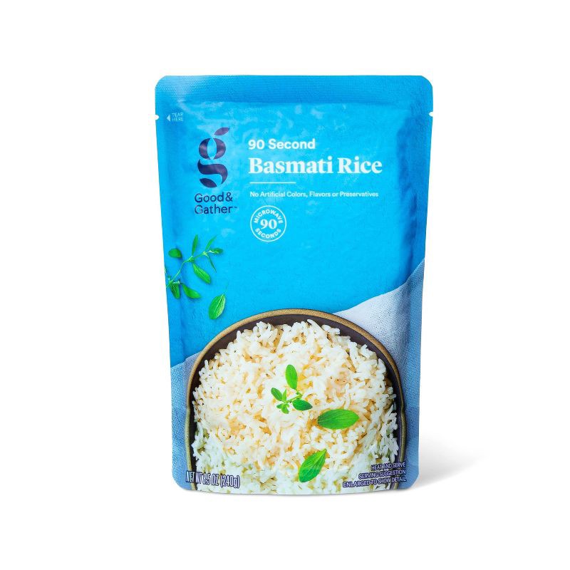 slide 1 of 3, 90 Second Basmati Rice Microwavable Pouch - 8.5oz - Good & Gather™, 8.5 oz