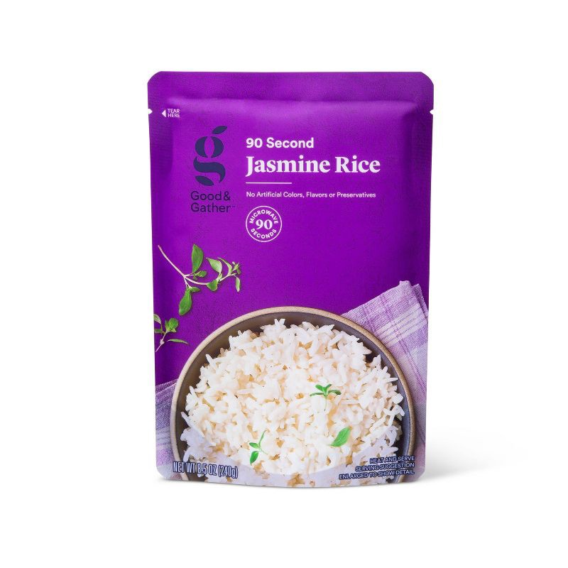 slide 1 of 3, 90 Second Jasmine Rice Microwavable Pouch - 8.5oz - Good & Gather™, 8.5 oz