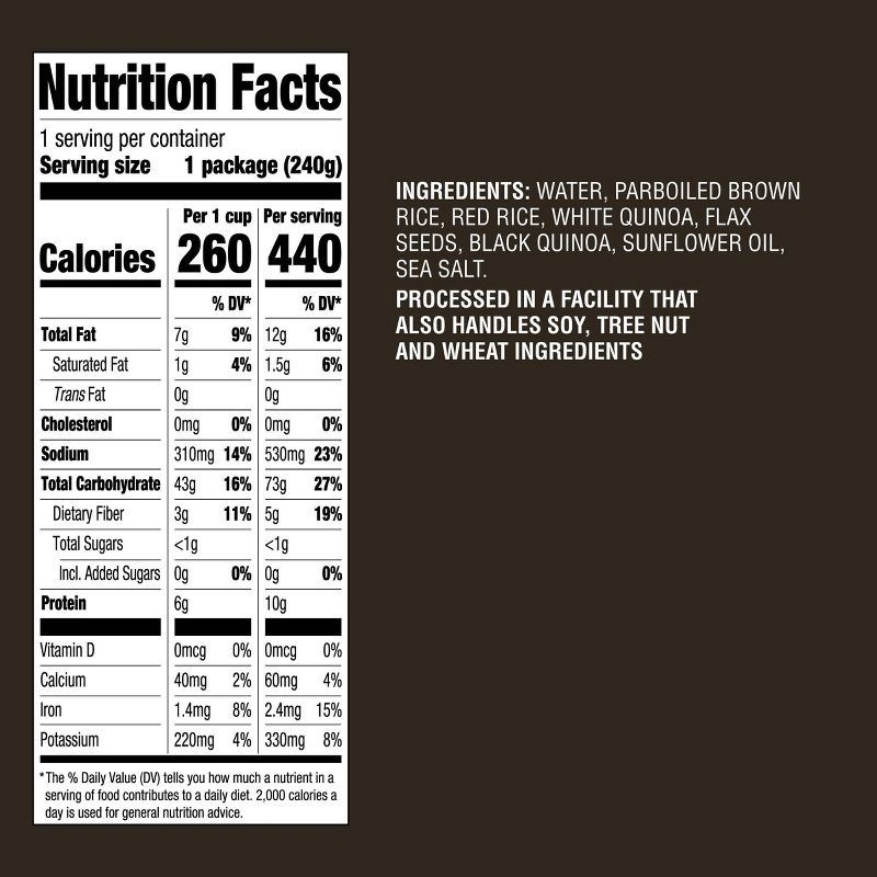 slide 4 of 4, 90 Second Brown Rice, Quinoa & Red Rice with Flaxseeds Microwavable Pouch - 8.5oz - Good & Gather™, 8.5 oz