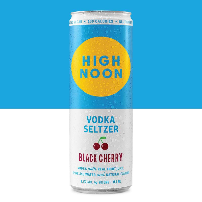 slide 9 of 9, High Noon Black Cherry Vodka Hard Seltzer - 4pk/355ml Cans, 4 ct; 355 ml