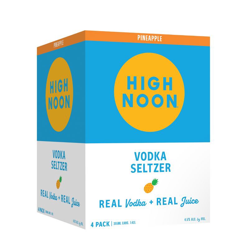 slide 6 of 6, High Noon Pineapple Vodka Hard Seltzer - 4pk/355ml Cans, 4 ct; 355 ml