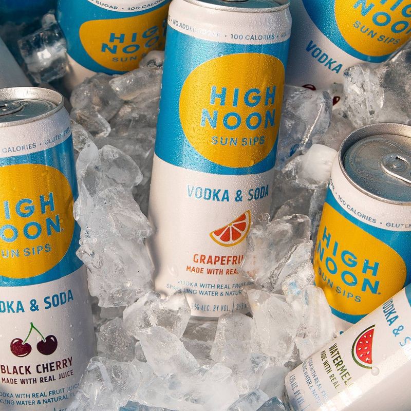 slide 4 of 9, High Noon Grapefruit Vodka Hard Seltzer - 4pk/355ml Cans, 4 ct; 355 ml