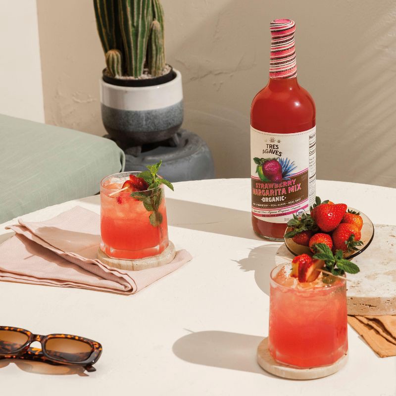 slide 2 of 7, Tres Agaves Organic Strawberry Margarita Mix - 1L Bottle, 1 liter
