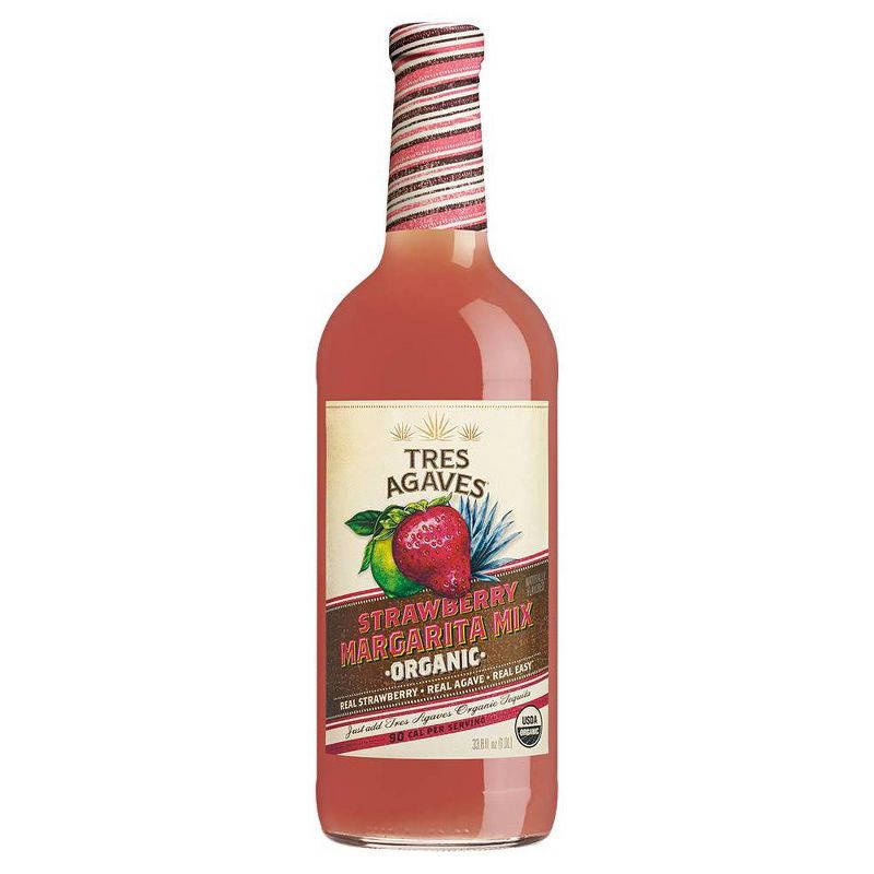 slide 1 of 7, Tres Agaves Organic Strawberry Margarita Mix - 1L Bottle, 1 liter