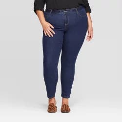 Women's Plus Size Skinny Jeans - Ava & Viv Dark Wash 26W