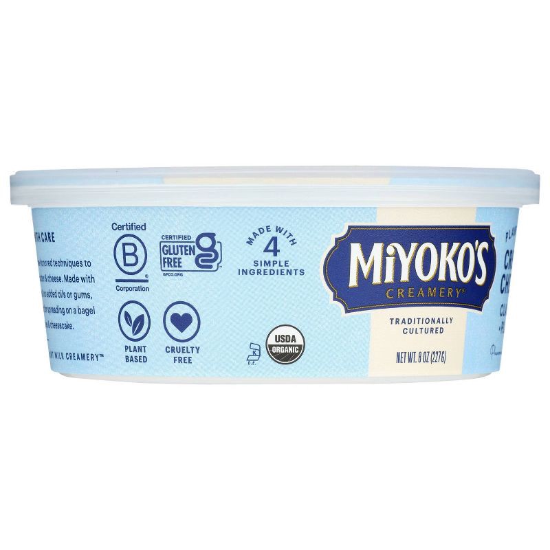 slide 3 of 5, Miyoko's Creamery Classic Plain Organic Cultured Vegan Cream Cheese - 8oz, 8 oz