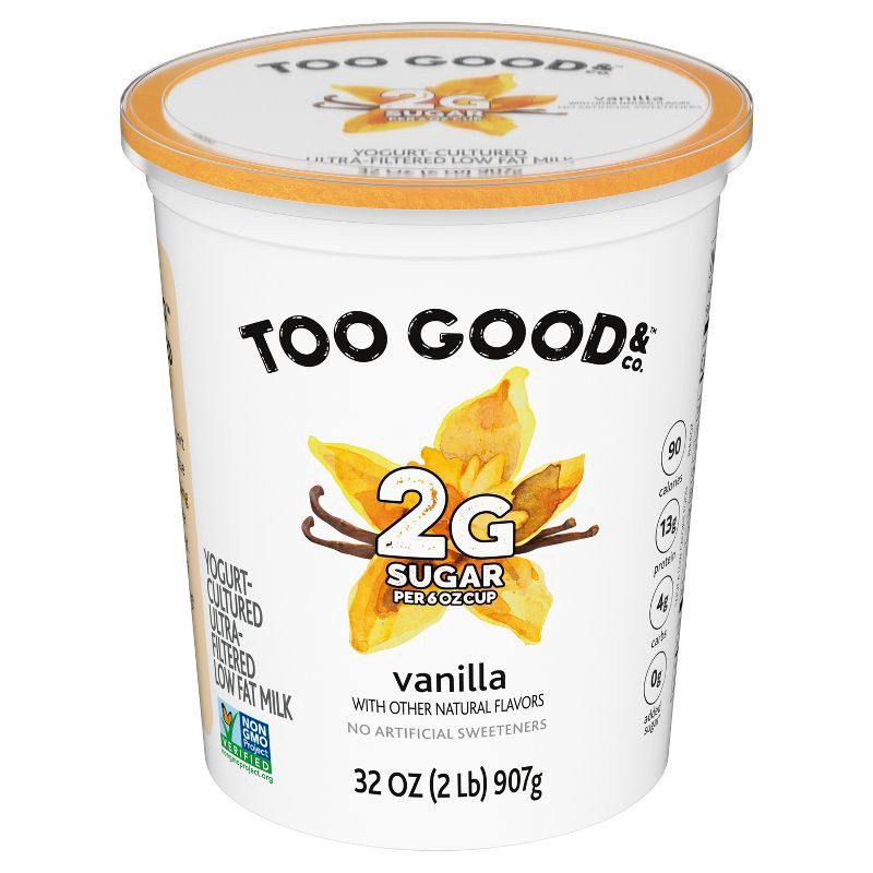 slide 4 of 15, Two Good Low Fat Lower Sugar Vanilla Greek Yogurt - 32oz Tub, 32 oz