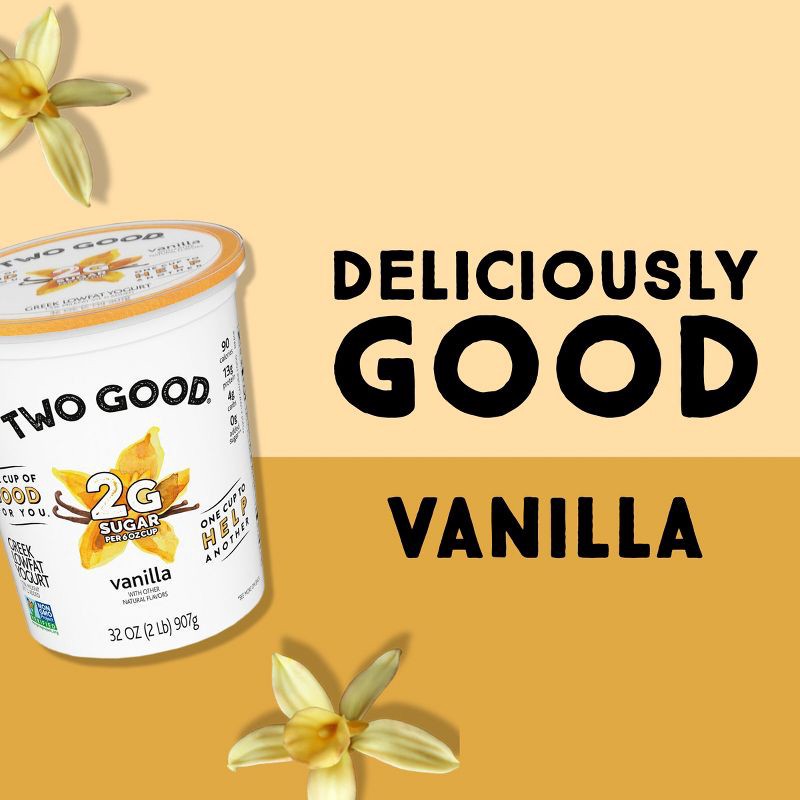 slide 7 of 15, Two Good Low Fat Lower Sugar Vanilla Greek Yogurt - 32oz Tub, 32 oz