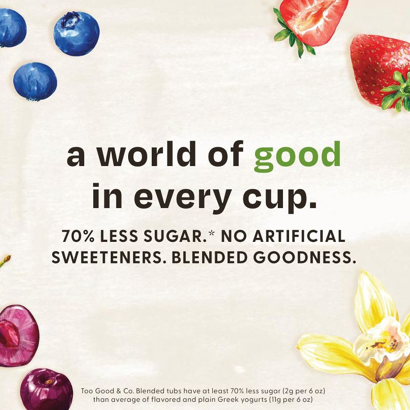 slide 4 of 11, Too Good & Co. Low Fat Lower Sugar Vanilla Greek Yogurt - 13g Protein 32oz, 13 gram, 32 oz