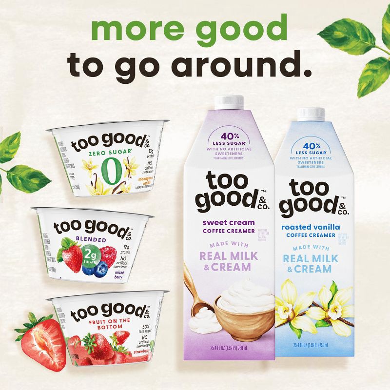 slide 7 of 11, Too Good & Co. Low Fat Lower Sugar Vanilla Greek Yogurt - 13g Protein 32oz, 13 gram, 32 oz