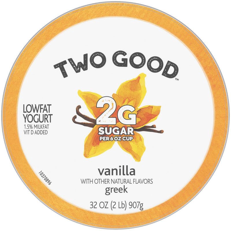 slide 12 of 15, Two Good Low Fat Lower Sugar Vanilla Greek Yogurt - 32oz Tub, 32 oz