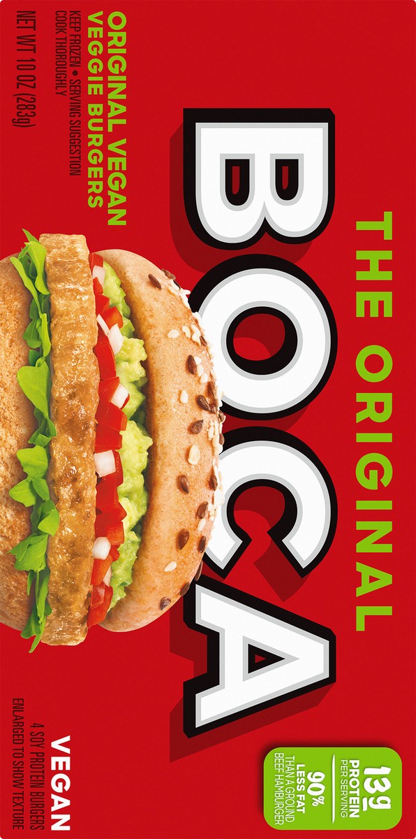 slide 4 of 9, BOCA Original Vegan Veggie Burgers, 4 ct; 10 oz