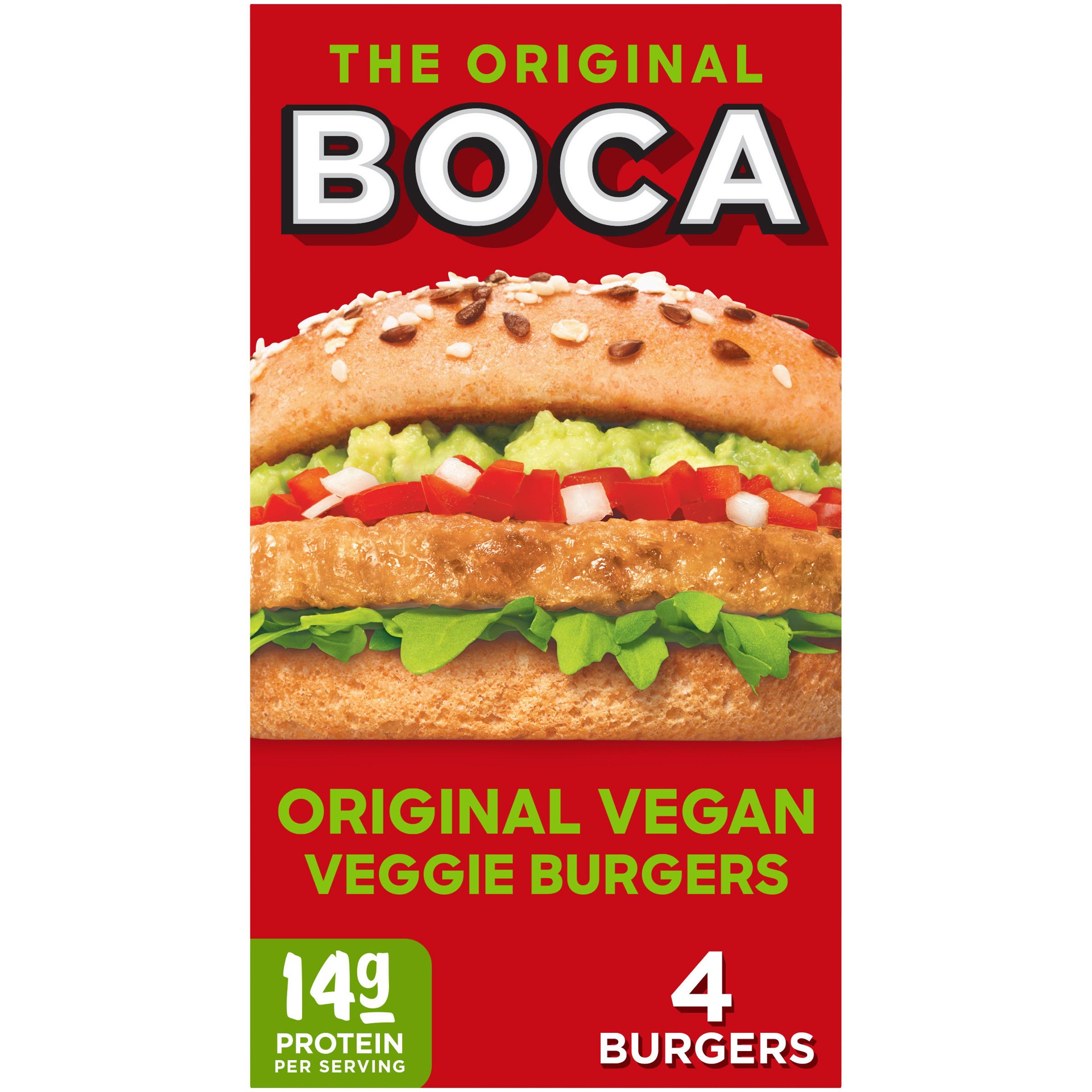 slide 1 of 9, BOCA Original Vegan Veggie Burgers, 4 ct Box, 4 ct
