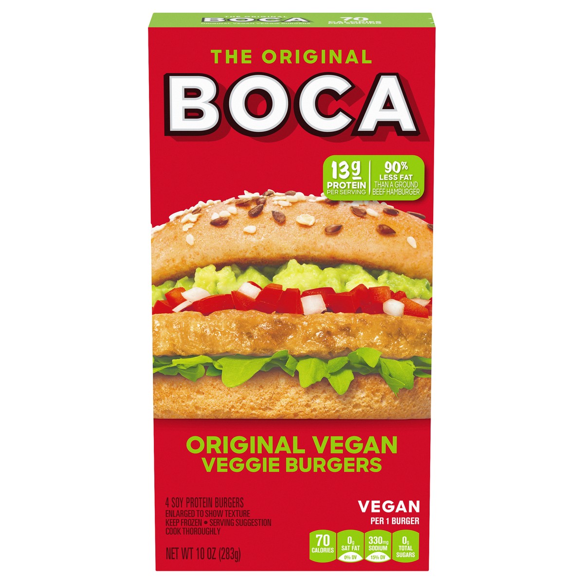 slide 1 of 9, BOCA Original Vegan Veggie Burgers, 4 ct