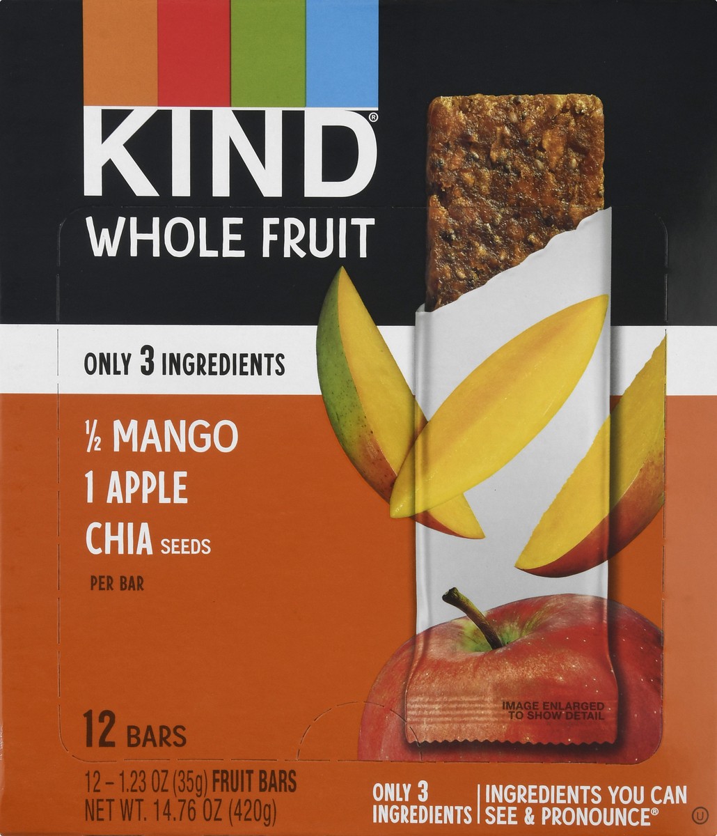 slide 2 of 13, KIND Whole Fruit Mango Apple Chia Bars 12 ea, 12 ct