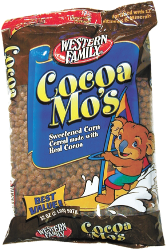 slide 1 of 1, Western Family Cocoa Mo's Cereal Bag, 32 oz