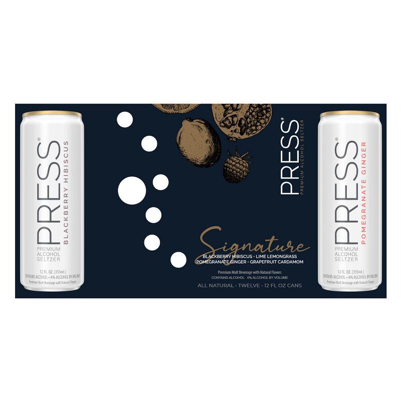 slide 7 of 9, Press Premium Alcohol Hard Seltzer Signature Variety Pack - 12pk/12 fl oz Cans, 12 ct; 12 fl oz