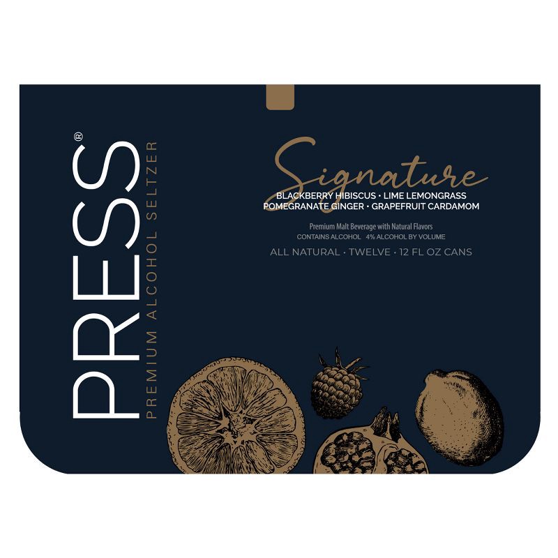 slide 9 of 9, Press Premium Alcohol Hard Seltzer Signature Variety Pack - 12pk/12 fl oz Cans, 12 ct; 12 fl oz