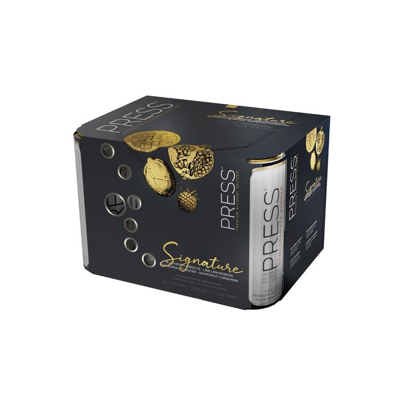 slide 1 of 9, Press Premium Alcohol Hard Seltzer Signature Variety Pack - 12pk/12 fl oz Cans, 12 ct; 12 fl oz