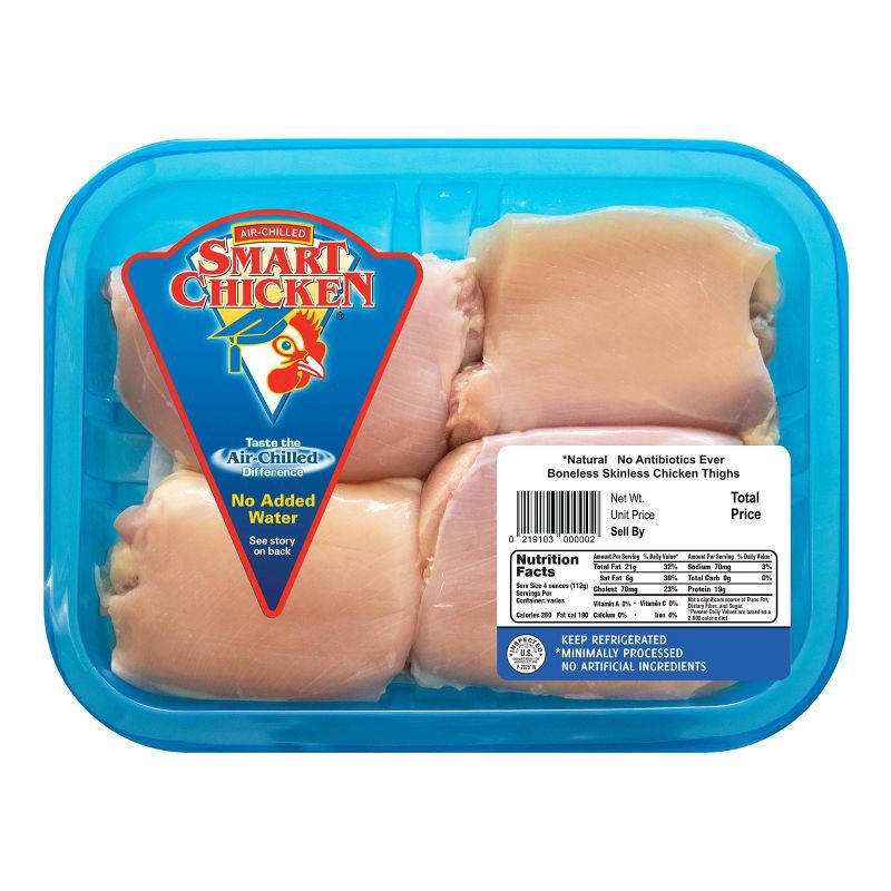 slide 1 of 9, Smart Chicken Boneless & Skinless Chicken Thighs - 0.75-1.75lbs - price per lb, per lb
