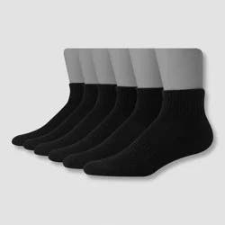Hanes Premium Men's Hanes Moves Premium Performance Cushioned Ankle Socks 6pk - Black 6-12: Breathable, Moisture Wicking, Midweight
