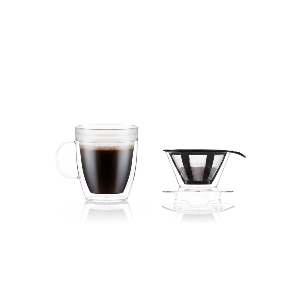 slide 4 of 4, Bodum Pour Over Coffee Maker Single Serve - Clear, 15 oz