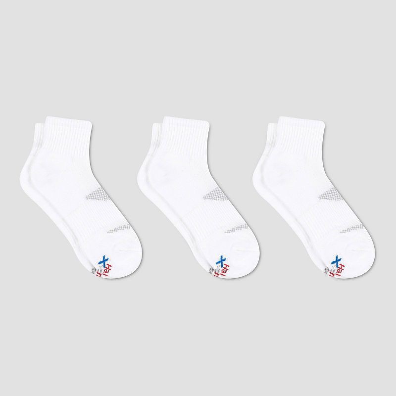 slide 2 of 3, Men's Hanes Premium Performance Power Cool Ankle Socks 3pk - White 6-12, 3 ct