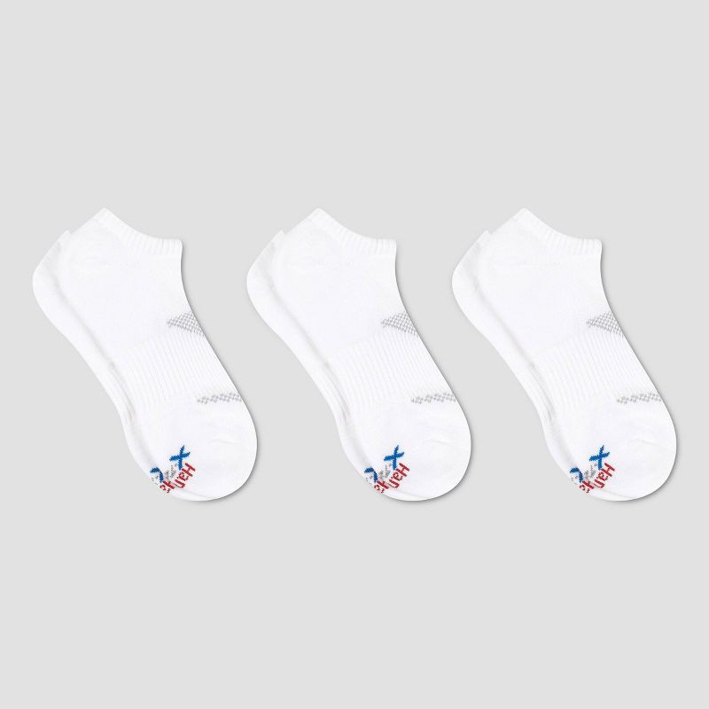 slide 2 of 3, Men's Hanes Premium Performance Power Cool No Show Socks 3pk - White 6-12, 3 ct