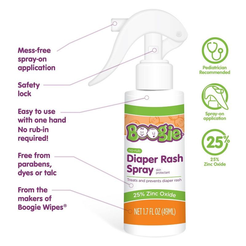 slide 10 of 12, Boogie Wipes Diaper Rash Spray - 1.7 fl oz, 1.7 fl oz