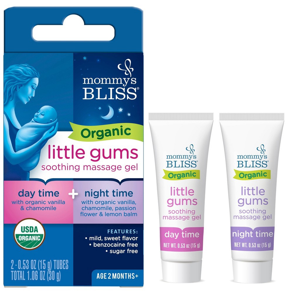 slide 2 of 8, Mommy's Bliss Organic Little Gums Soothing Massage Gel Day & Night Combo - 2ct/1.06oz, 2 ct, 1.06 oz