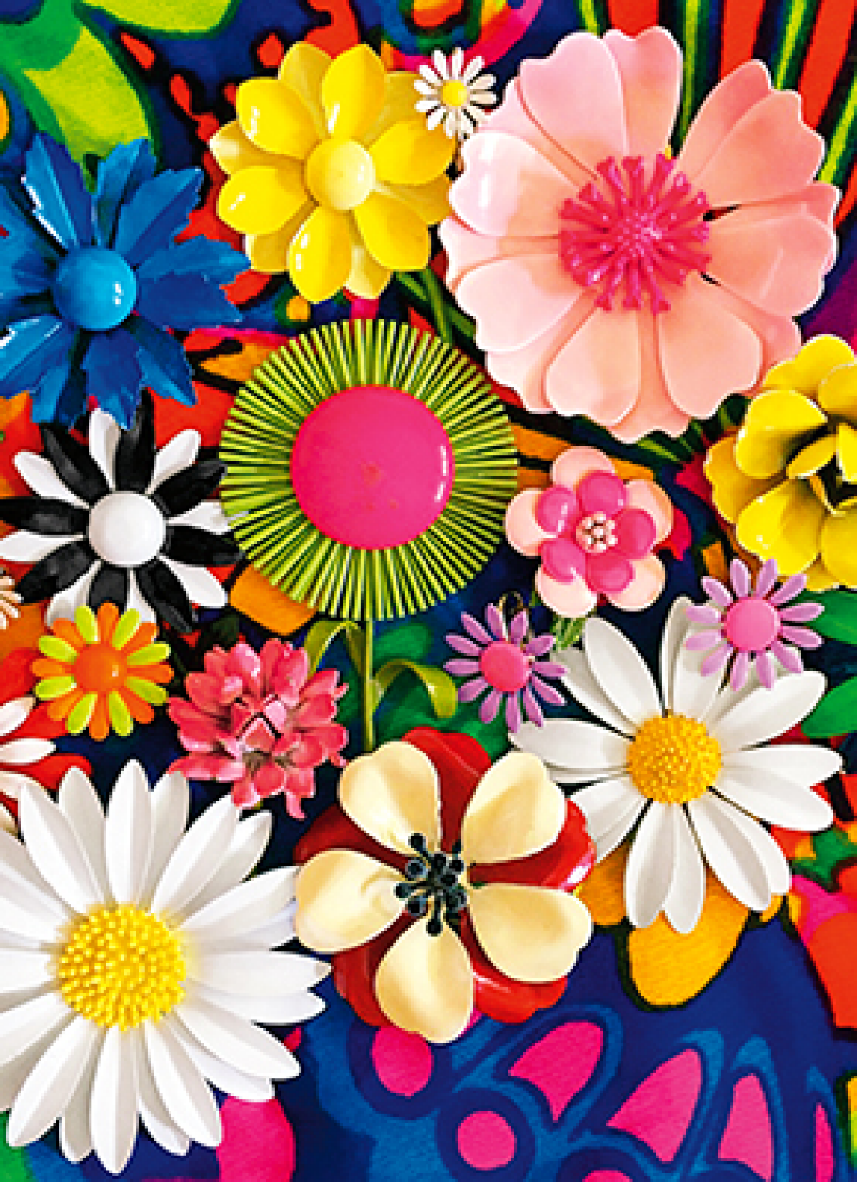 slide 1 of 1, Avanti Card Blank Colorful Flower Pins, 1 ct