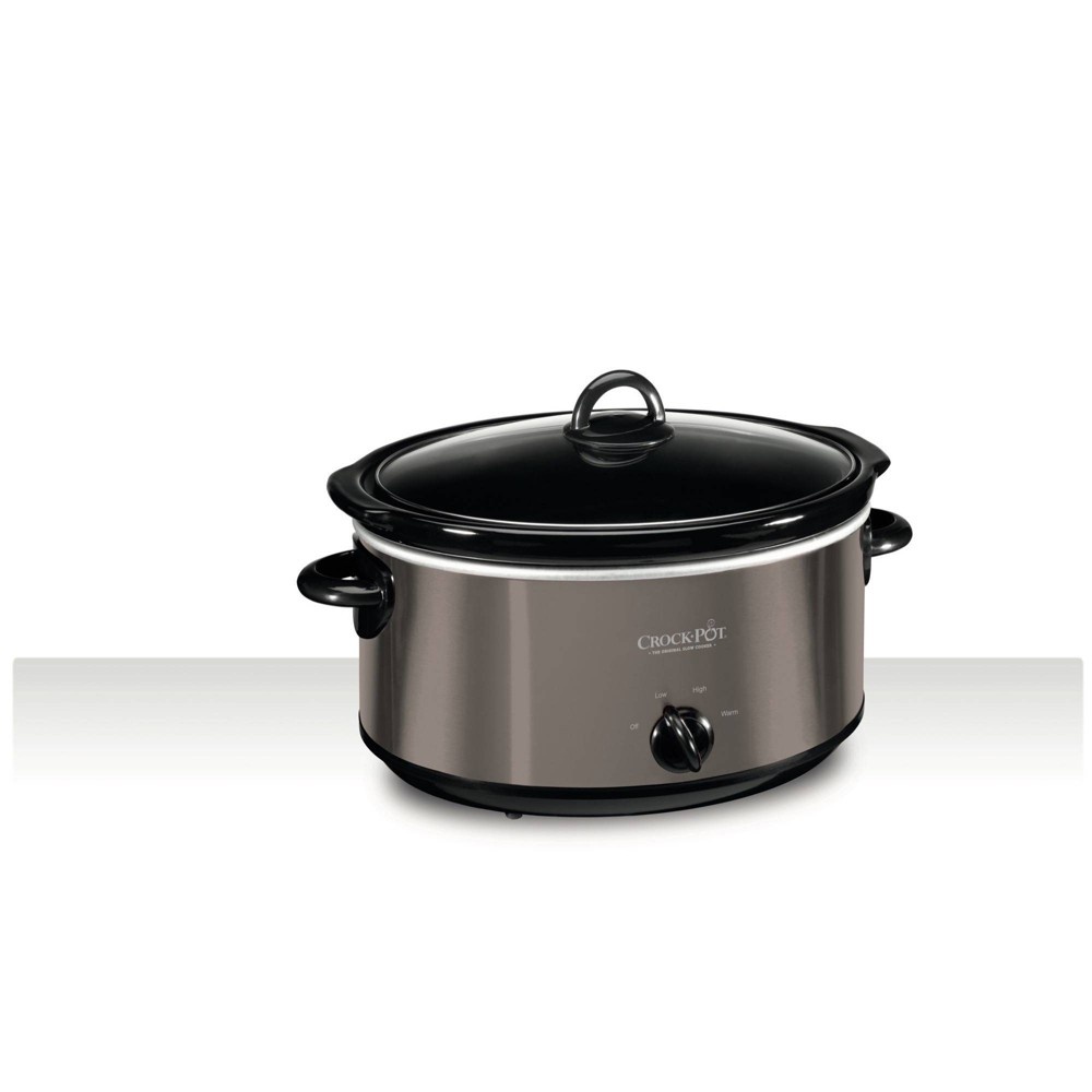 slide 3 of 3, Crock-Pot Crock Pot 6qt Manual Slow Cooker - Black/Stainless Steel, 6 qt