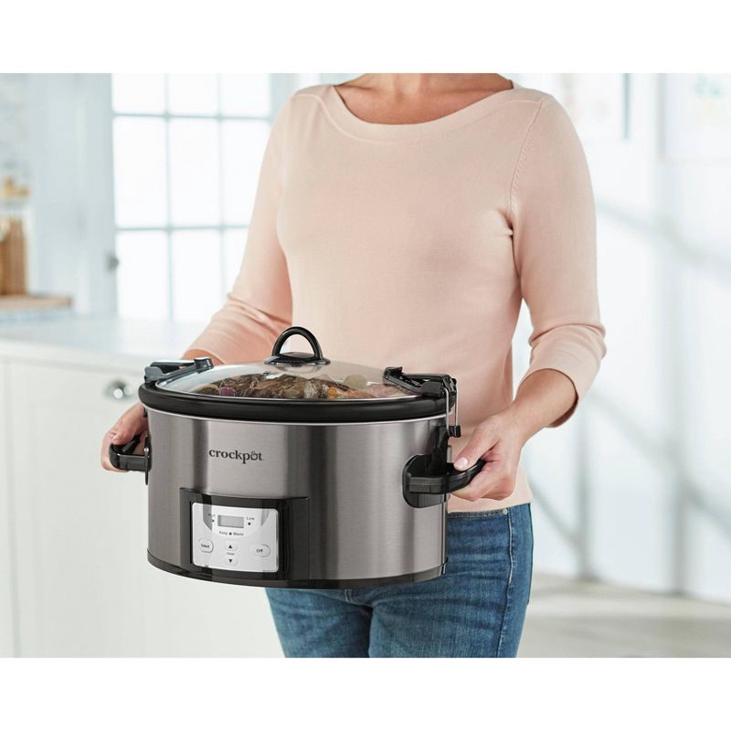 slide 4 of 12, Crock-Pot 7qt Cook & Carry Programmable Slow Cooker - Stainless Steel, 7 qt