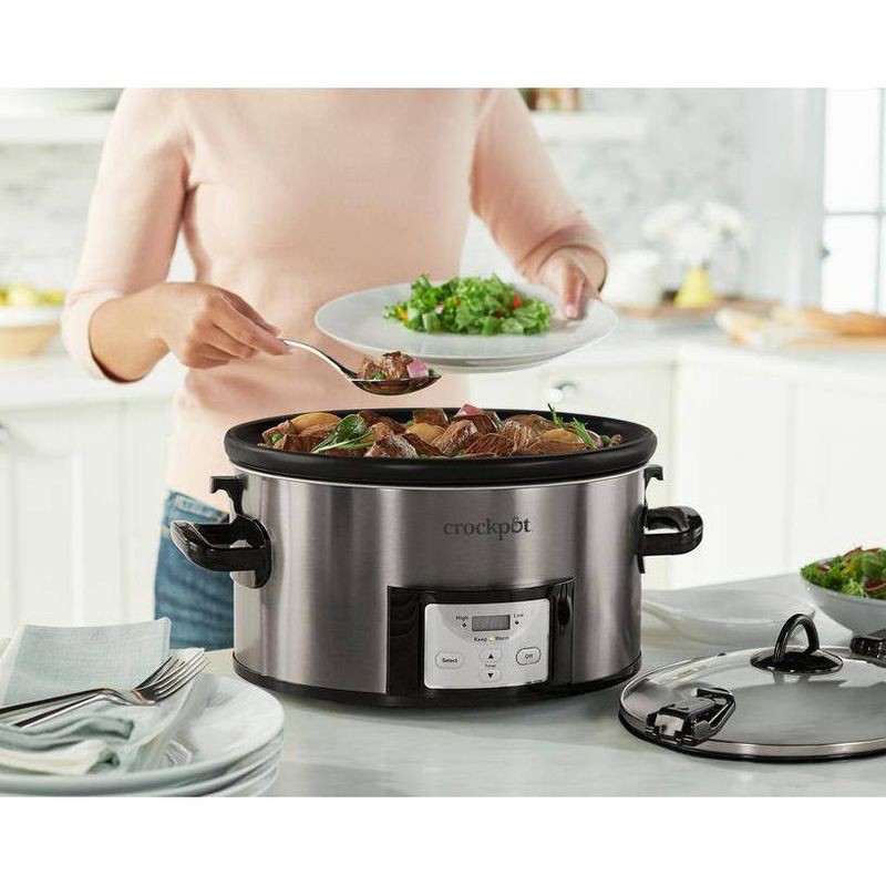 slide 11 of 12, Crock-Pot 7qt Cook & Carry Programmable Slow Cooker - Stainless Steel, 7 qt