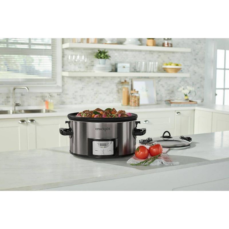 slide 10 of 12, Crock-Pot 7qt Cook & Carry Programmable Slow Cooker - Stainless Steel, 7 qt