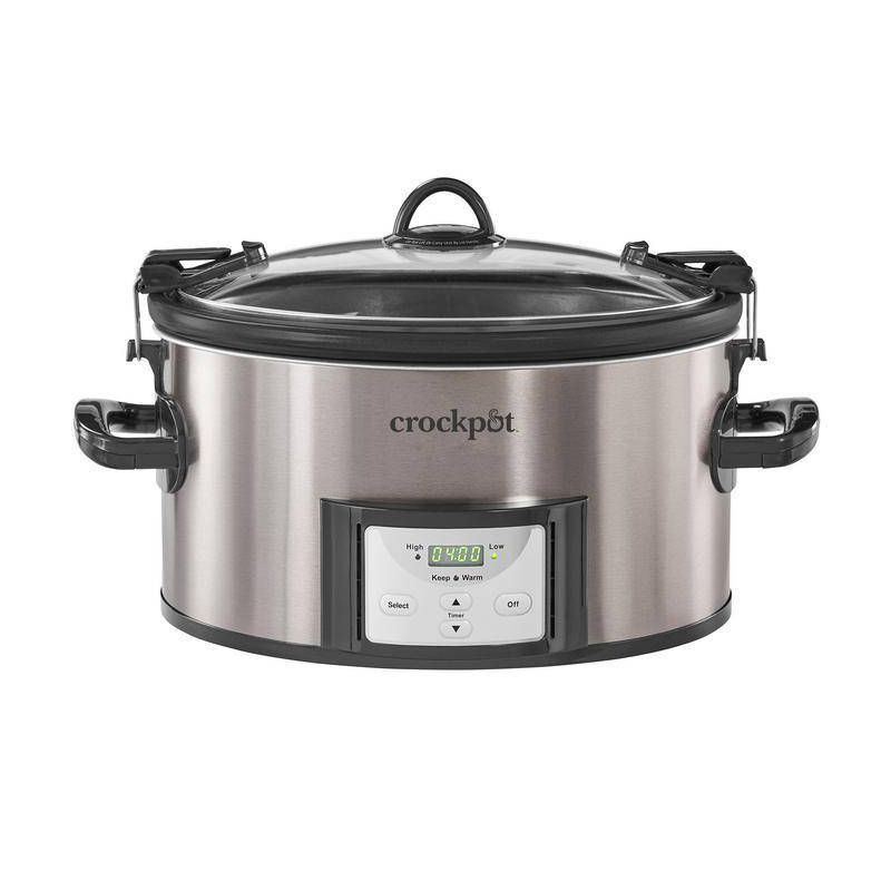 slide 1 of 12, Crock-Pot 7qt Cook & Carry Programmable Slow Cooker - Stainless Steel, 7 qt