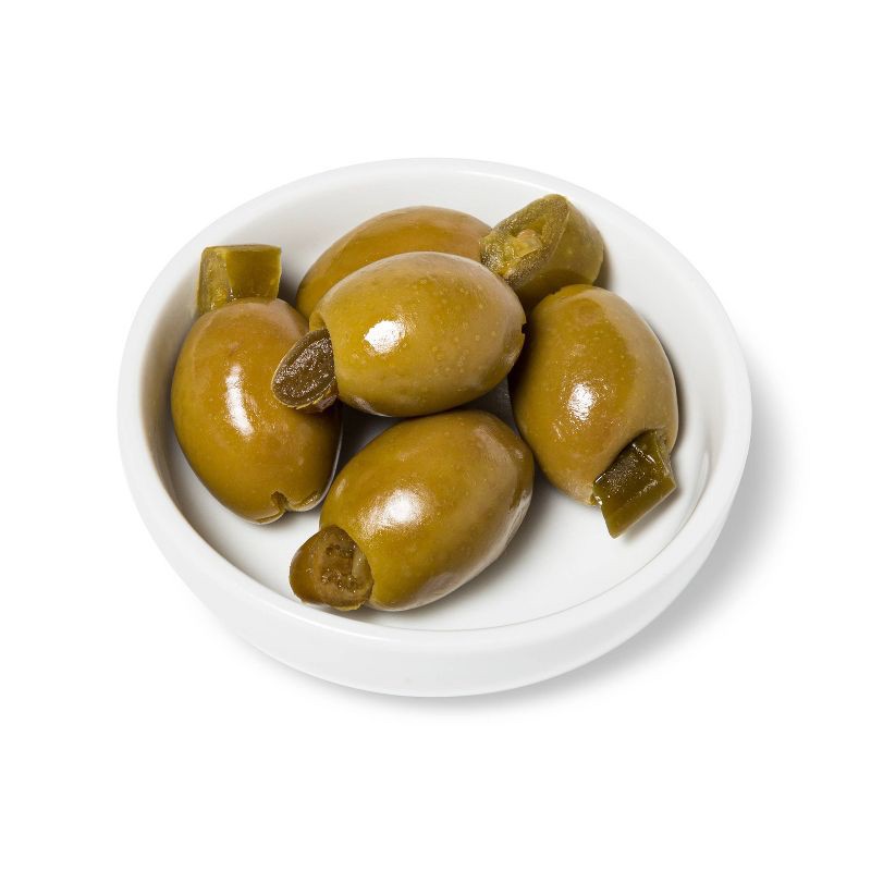 slide 2 of 4, Jalapeno Stuffed Queen Olives - 7oz - Good & Gather™, 7 oz