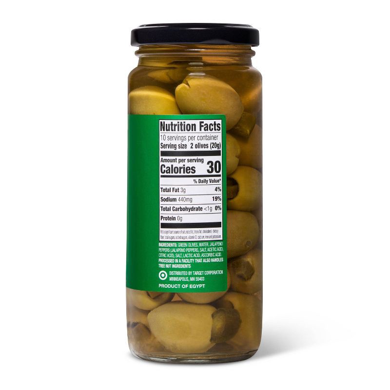 slide 3 of 4, Jalapeno Stuffed Queen Olives - 7oz - Good & Gather™, 7 oz